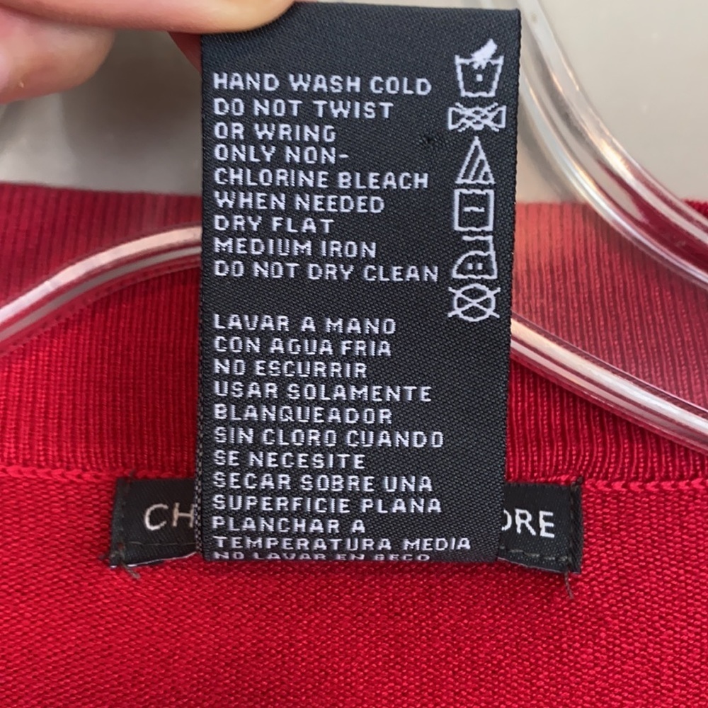 Chelsea & Theodore Red Open Front Cardigan Size Small - Picture 6 of 12